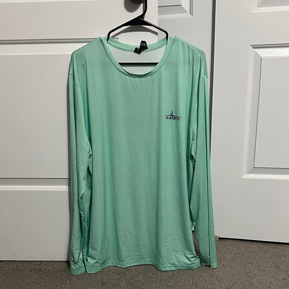 Mint Green Long Sleeve Fishing Shirt